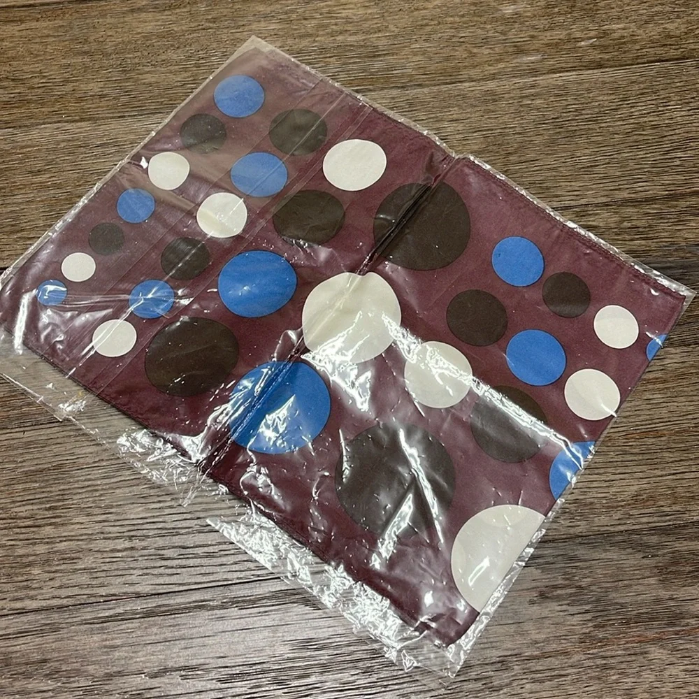 Breast Cancer Awareness Scarf Maroon Leonello Borghi Polka Dots by Ford 55x10.5”